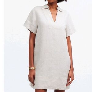 Madewell Dress Women’s M 100% Linen V-Neck Mini Minimalist Casual Dress